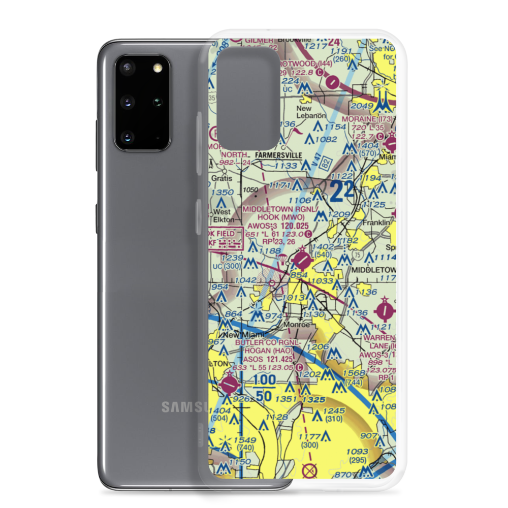 Middletown Regional Airport (MWO) VFR Sectional Samsung Case Samsung Galaxy S20 Plus model shown