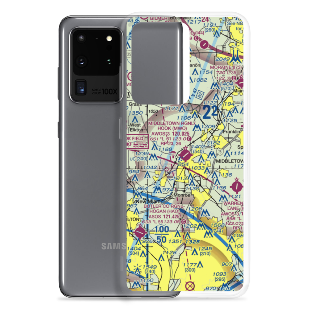 Middletown Regional Airport (MWO) VFR Sectional Samsung Case Samsung Galaxy S20 Ultra model shown