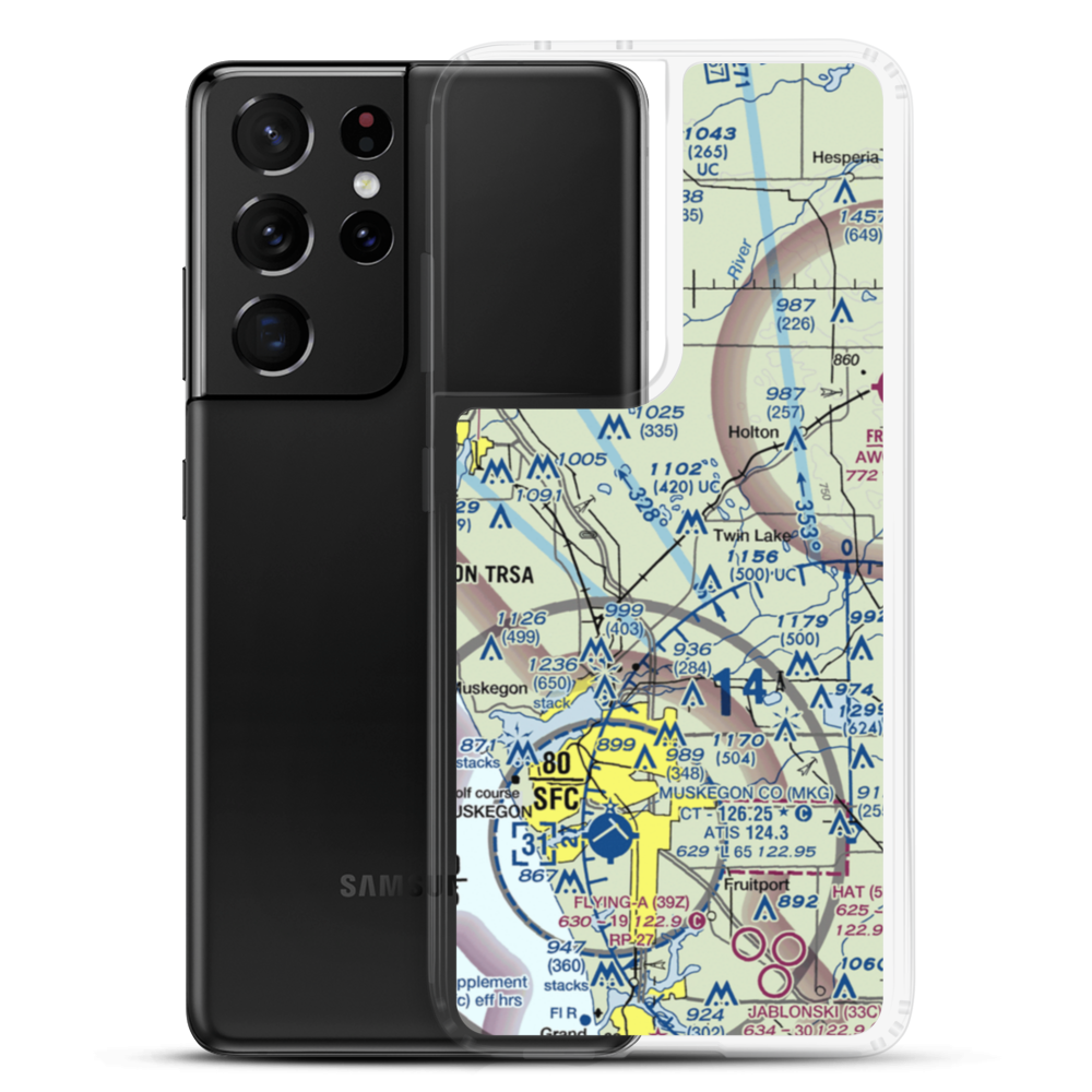 Midget Airport (MI86) VFR Sectional Samsung Case Samsung Galaxy S21 Ultra model shown