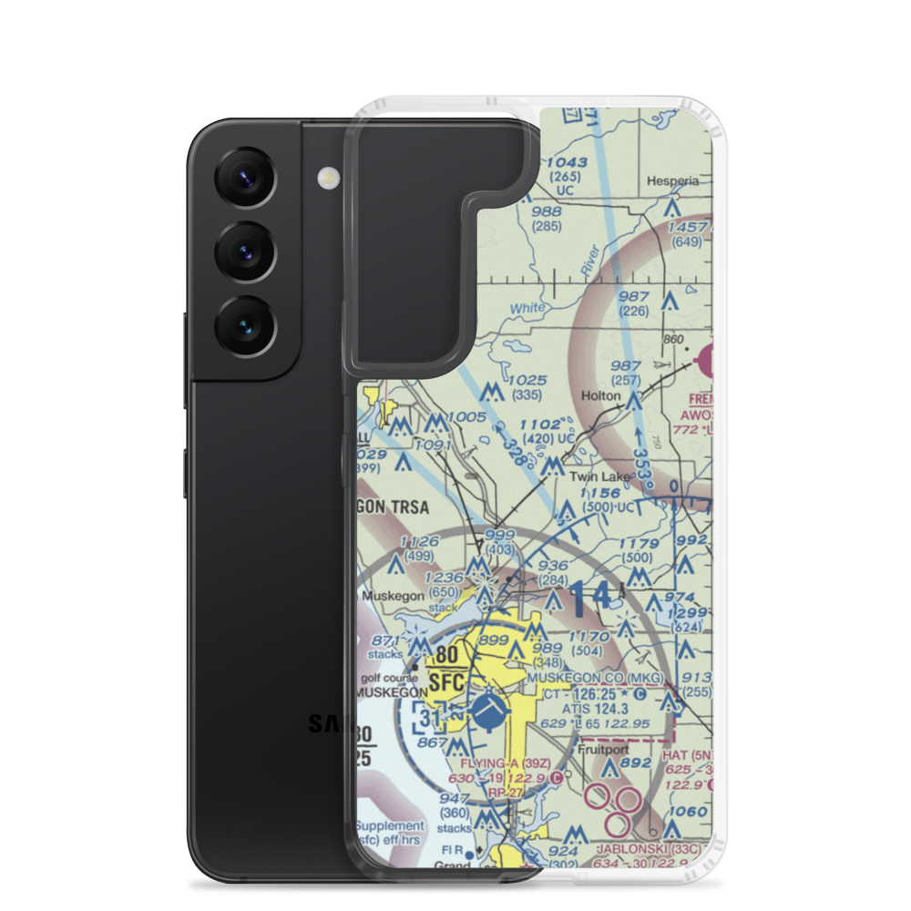 Midget Airport (MI86) VFR Sectional Samsung Case Samsung Galaxy S22 model shown