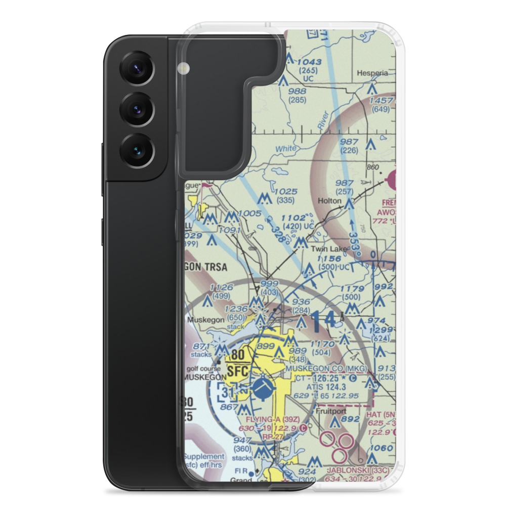 Midget Airport (MI86) VFR Sectional Samsung Case Samsung Galaxy S22 Plus model shown