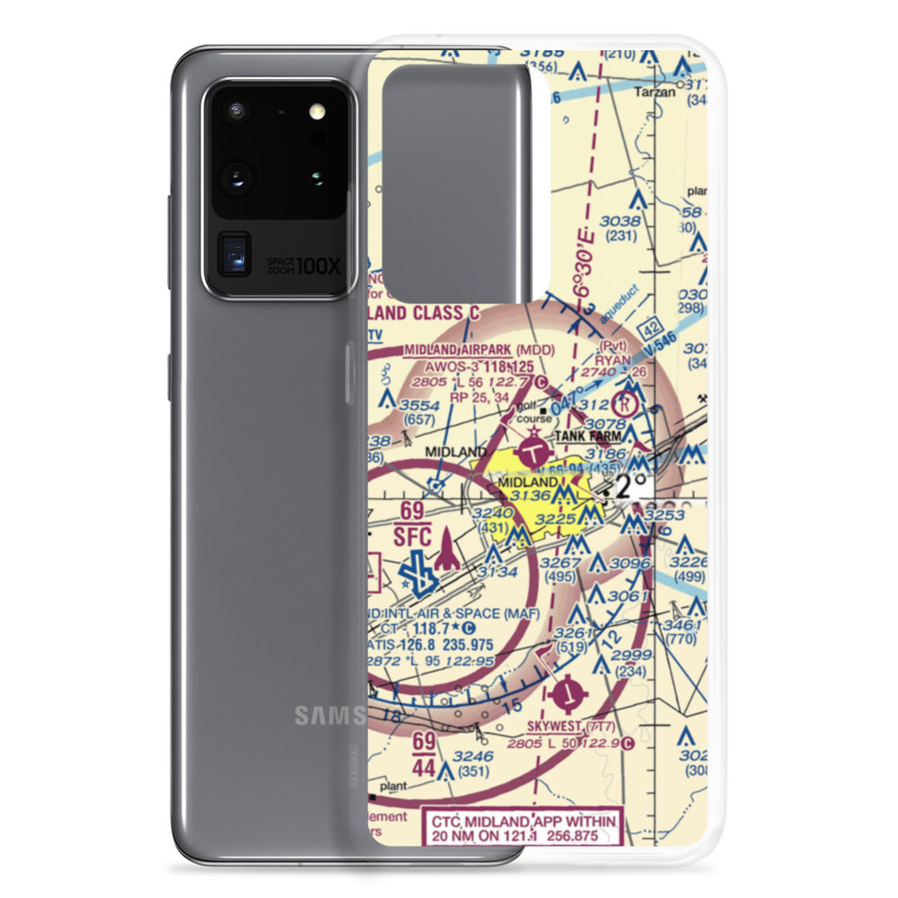 Midland Airpark (MDD) VFR Sectional Samsung Case Samsung Galaxy S20 Ultra model shown