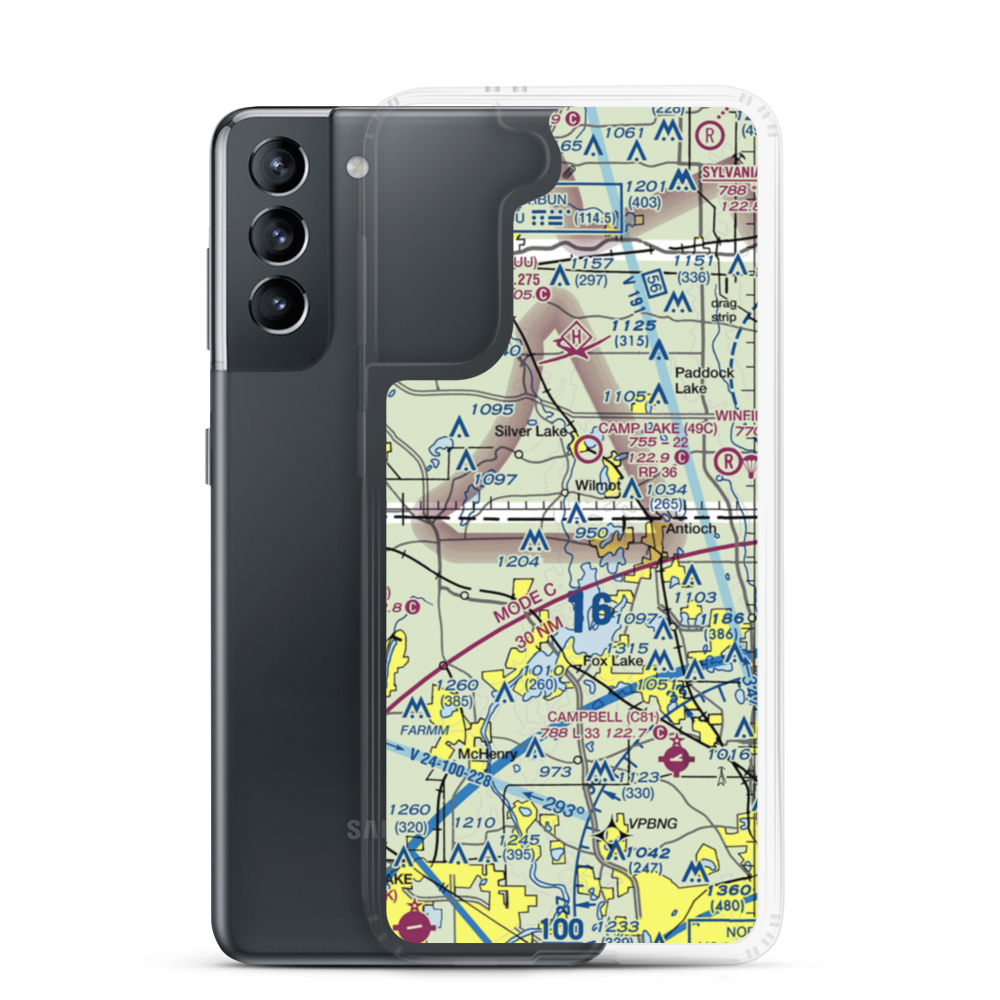 Midland Airport (50IL) VFR Sectional Samsung Case Samsung Galaxy S21 model shown