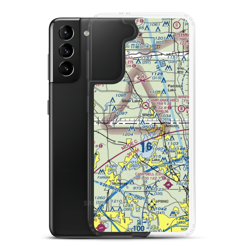 Midland Airport (50IL) VFR Sectional Samsung Case Samsung Galaxy S21 Plus model shown