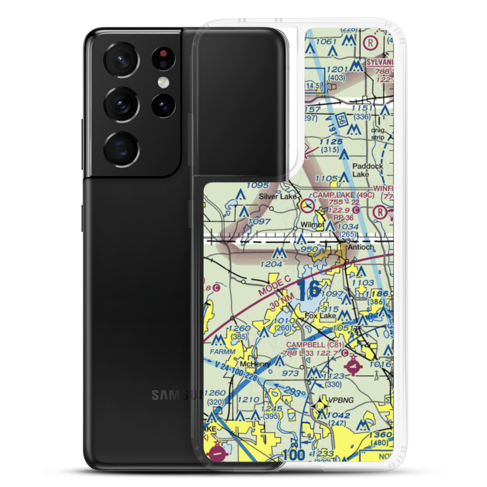 Midland Airport (50IL) VFR Sectional Samsung Case Samsung Galaxy S21 Ultra model shown