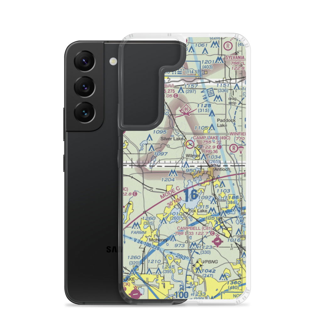 Midland Airport (50IL) VFR Sectional Samsung Case Samsung Galaxy S22 model shown