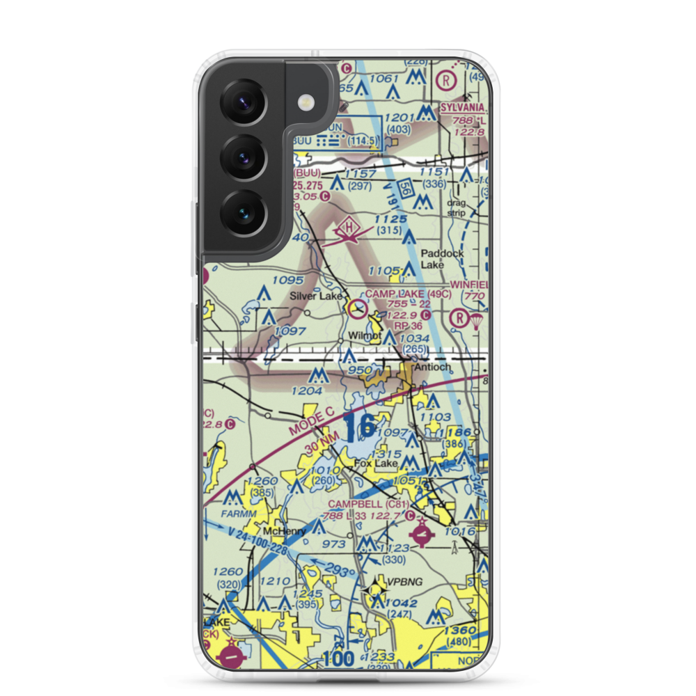 Midland Airport (50IL) VFR Sectional Samsung Case Samsung Galaxy S22 Plus model shown