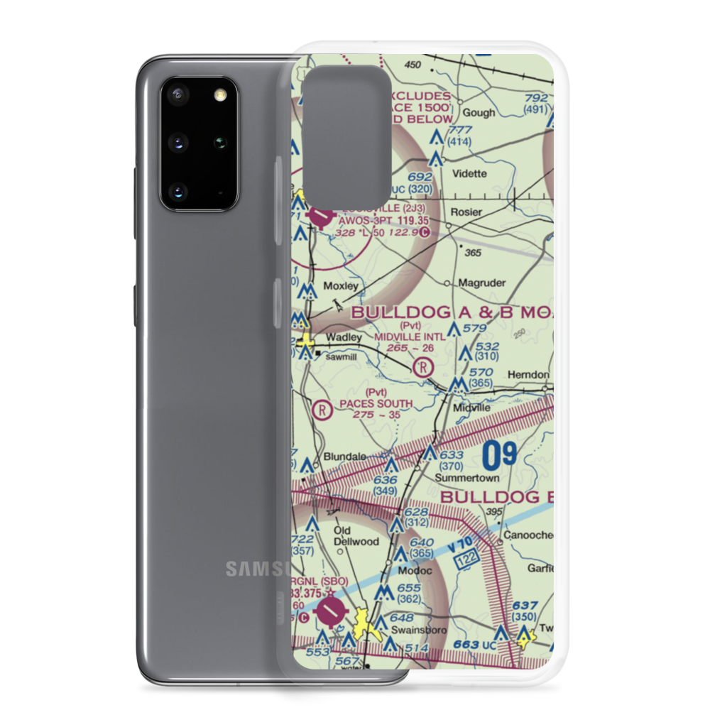 Midville International Airport (92GE) VFR Sectional Samsung Case Samsung Galaxy S20 Plus model shown