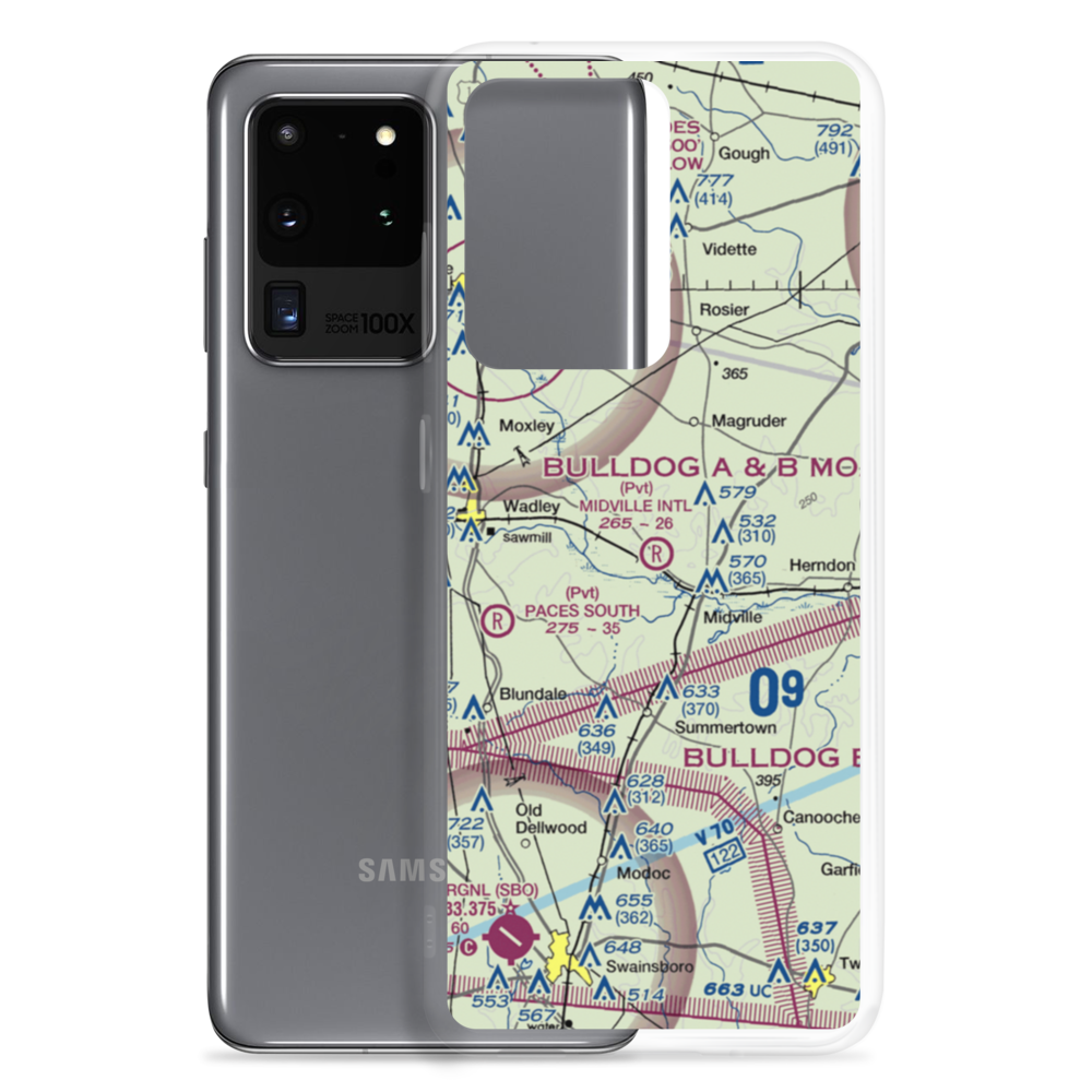 Midville International Airport (92GE) VFR Sectional Samsung Case Samsung Galaxy S20 Ultra model shown
