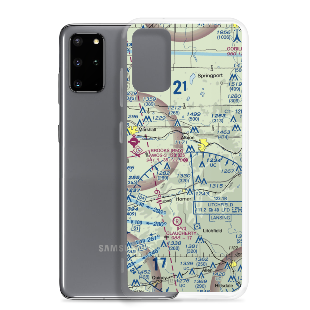 Midway Airport (42MI) VFR Sectional Samsung Case Samsung Galaxy S20 Plus model shown