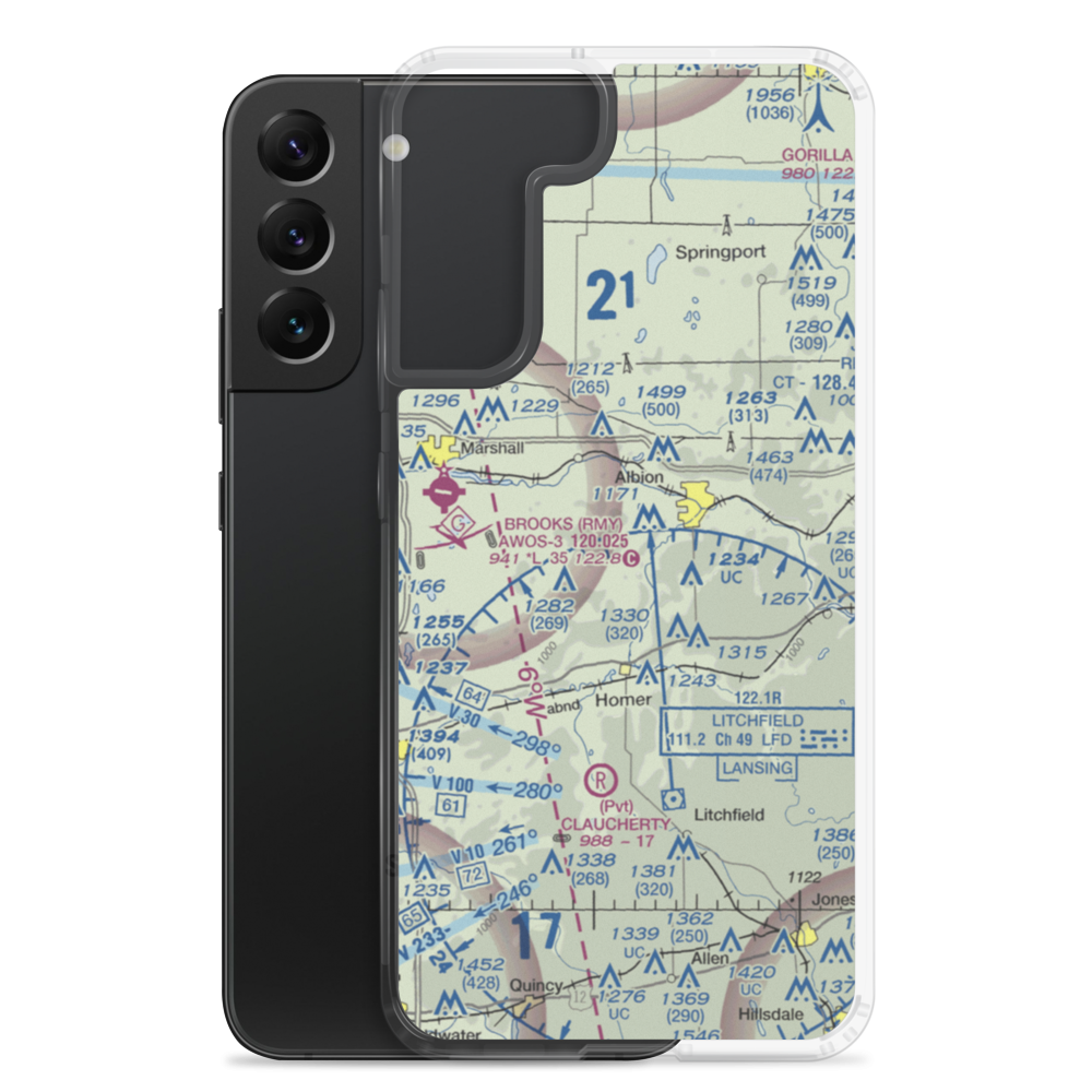 Midway Airport (42MI) VFR Sectional Samsung Case Samsung Galaxy S22 Plus model shown
