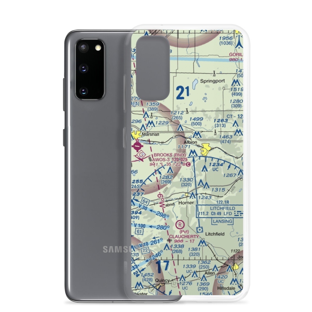 Midway Airport (42MI) VFR Sectional Samsung Case Samsung Galaxy S20 model shown
