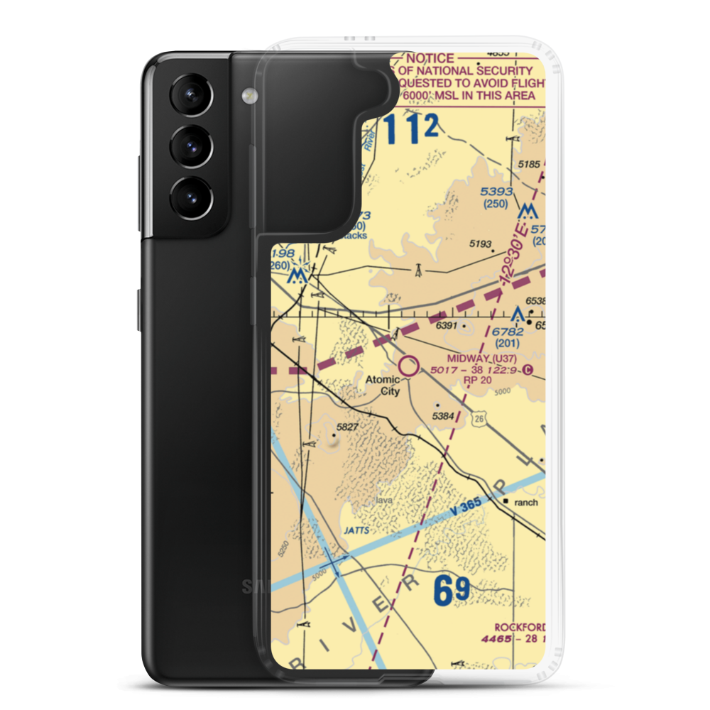 Midway Airport (U37) VFR Sectional Samsung Case Samsung Galaxy S21 Plus model shown