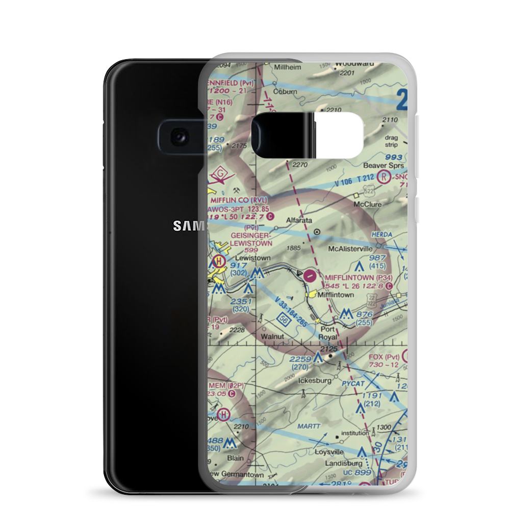 Mifflintown Airport (P34) VFR Sectional Samsung Case Samsung Galaxy S10e model shown