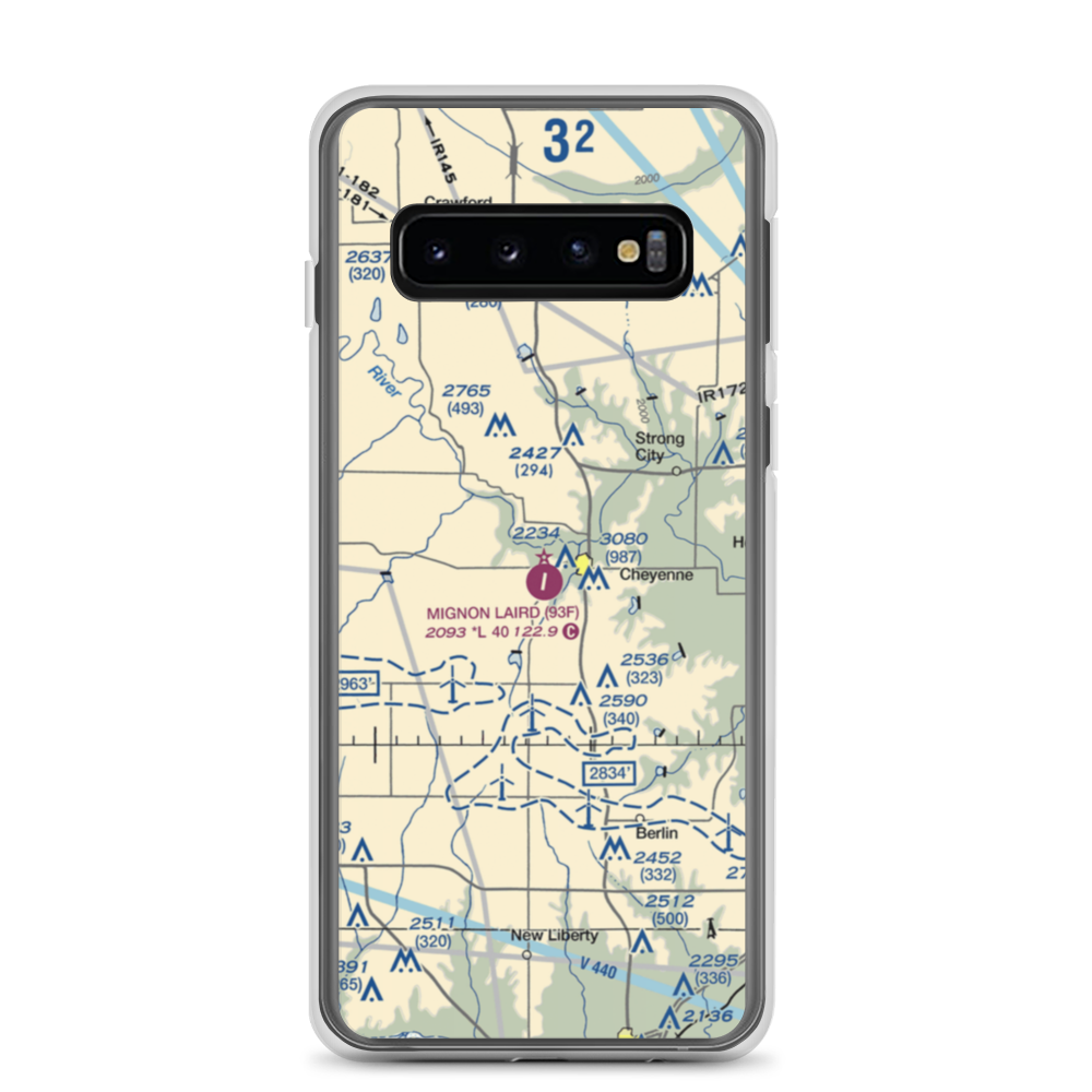 Mignon Laird Municipal Airport (93F) VFR Sectional Samsung Case Samsung Galaxy S10 model shown