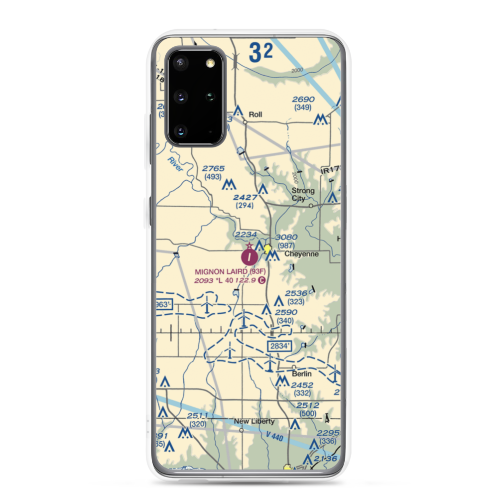 Mignon Laird Municipal Airport (93F) VFR Sectional Samsung Case Samsung Galaxy S20 Plus model shown