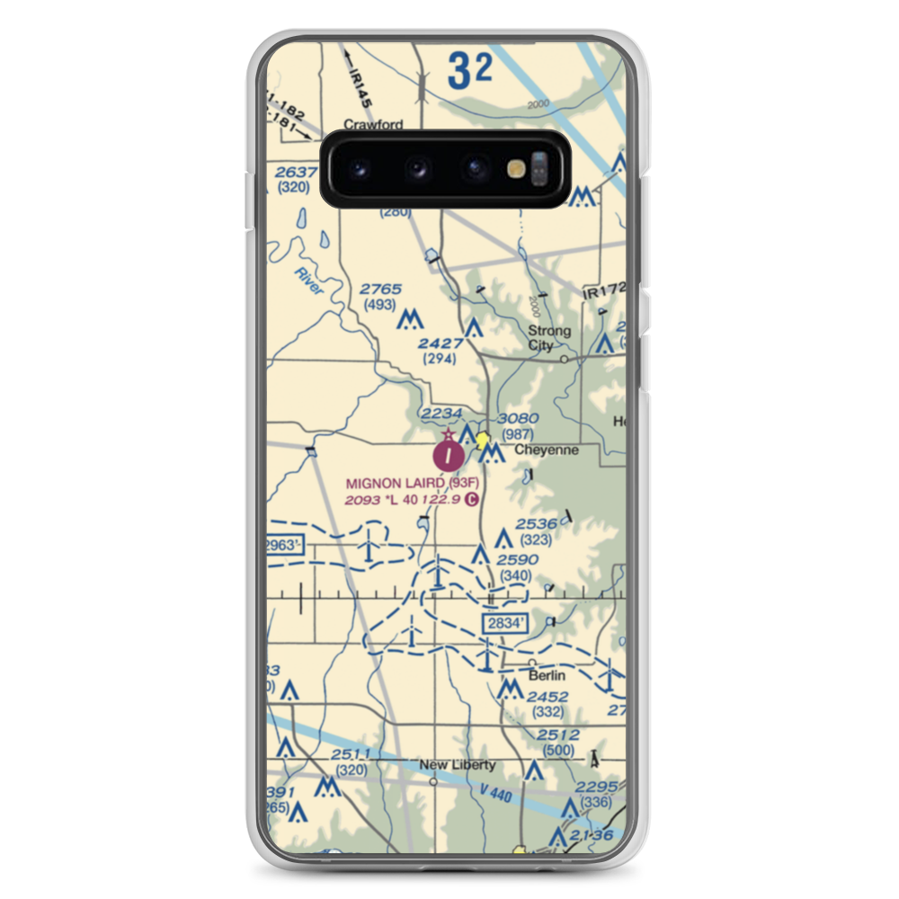 Mignon Laird Municipal Airport (93F) VFR Sectional Samsung Case Samsung Galaxy S10+ model shown
