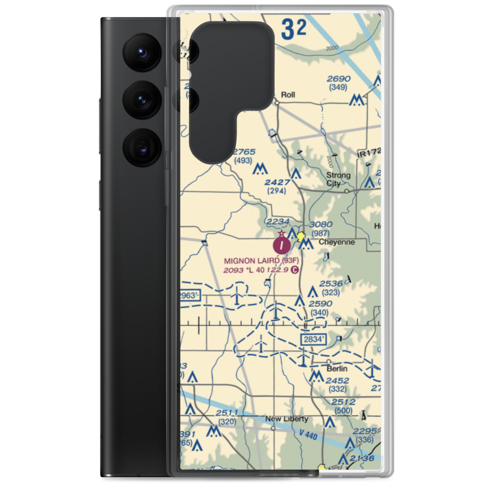 Mignon Laird Municipal Airport (93F) VFR Sectional Samsung Case Samsung Galaxy S22 Ultra model shown