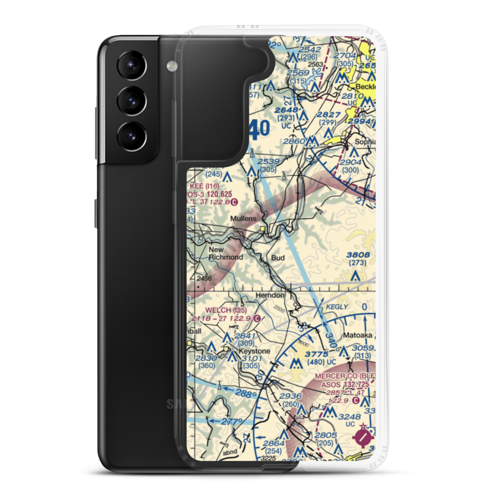 Mike Ferrell Field (WV09) VFR Sectional Samsung Case Samsung Galaxy S21 Plus model shown
