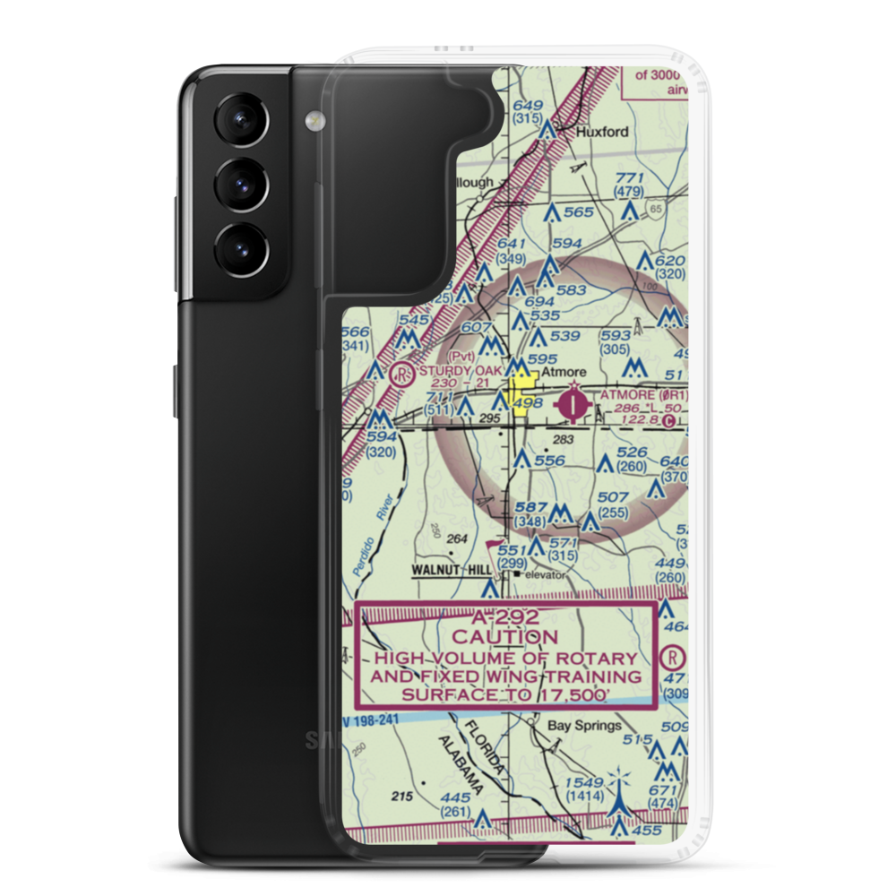 Mike's Ag Air Airport (49FL) VFR Sectional Samsung Case Samsung Galaxy S21 Plus model shown