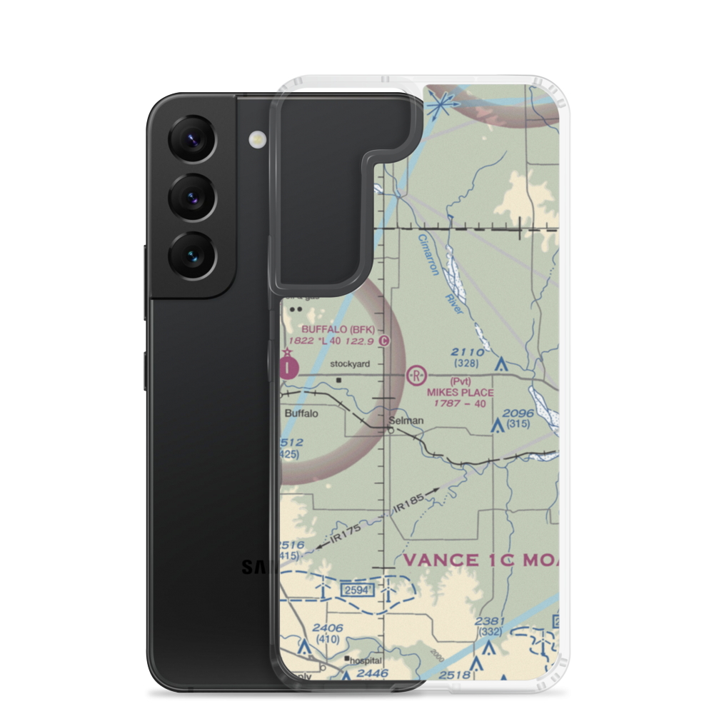 Mike's Place Airport (96OK) VFR Sectional Samsung Case Samsung Galaxy S22 model shown