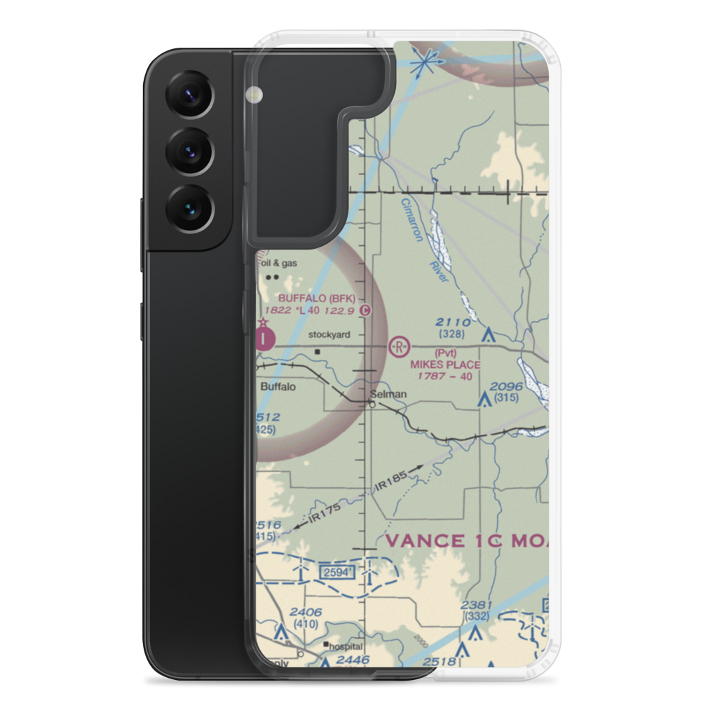 Mike's Place Airport (96OK) VFR Sectional Samsung Case Samsung Galaxy S22 Plus model shown