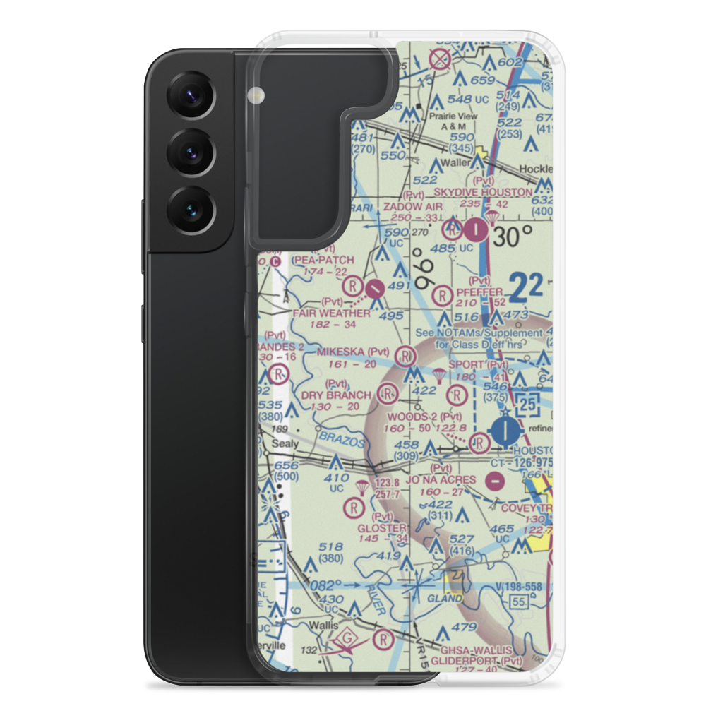 Mikeska Field (1XA4) VFR Sectional Samsung Case Samsung Galaxy S22 Plus model shown