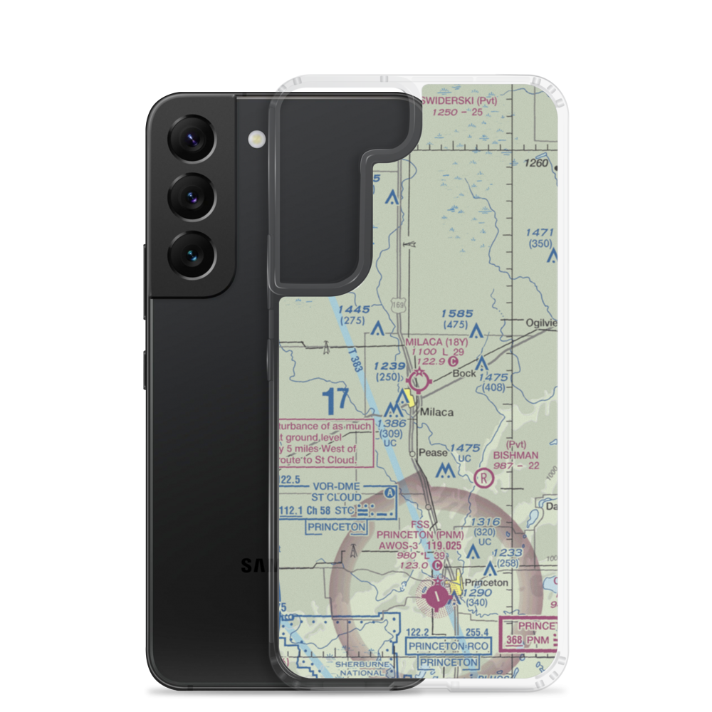 Milaca Municipal Airport (18Y) VFR Sectional Samsung Case Samsung Galaxy S22 model shown