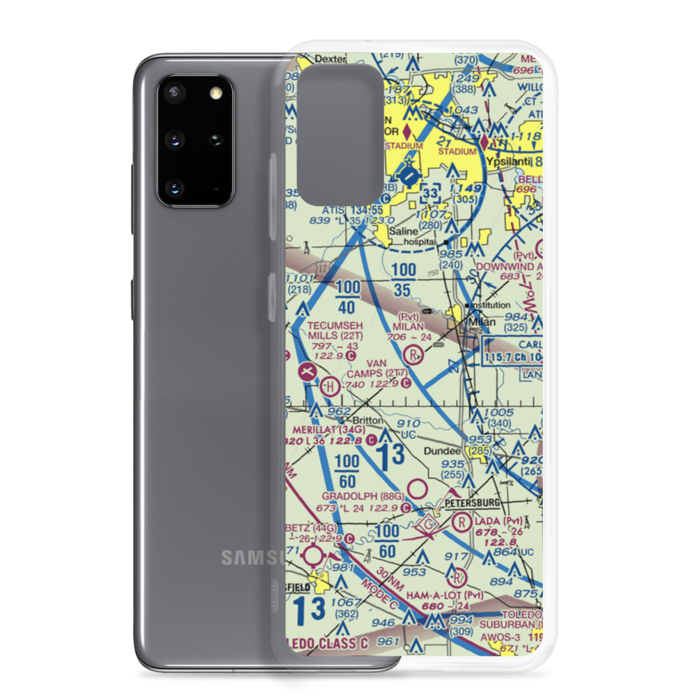 Milan Airport (MI09) VFR Sectional Samsung Case Samsung Galaxy S20 Plus model shown