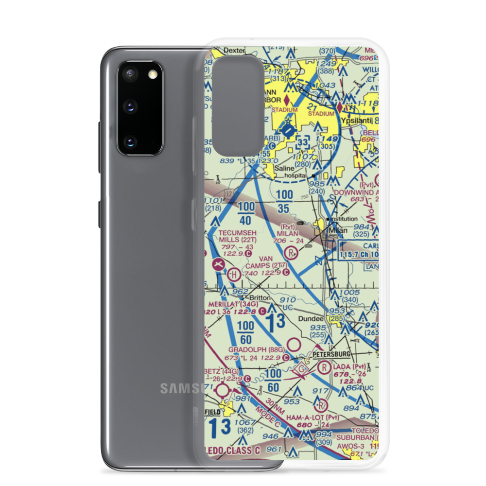 Milan Airport (MI09) VFR Sectional Samsung Case Samsung Galaxy S20 model shown