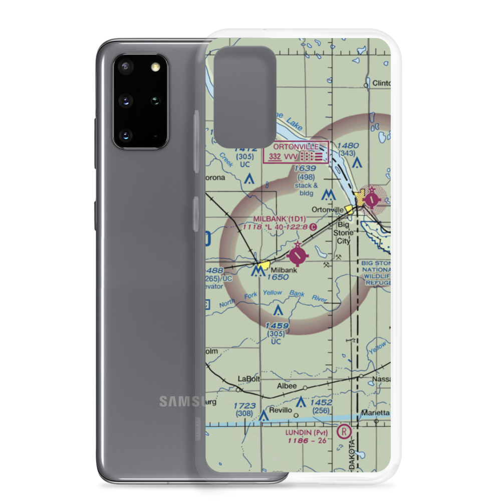 Milbank Municipal Airport (1D1) VFR Sectional Samsung Case Samsung Galaxy S20 Plus model shown