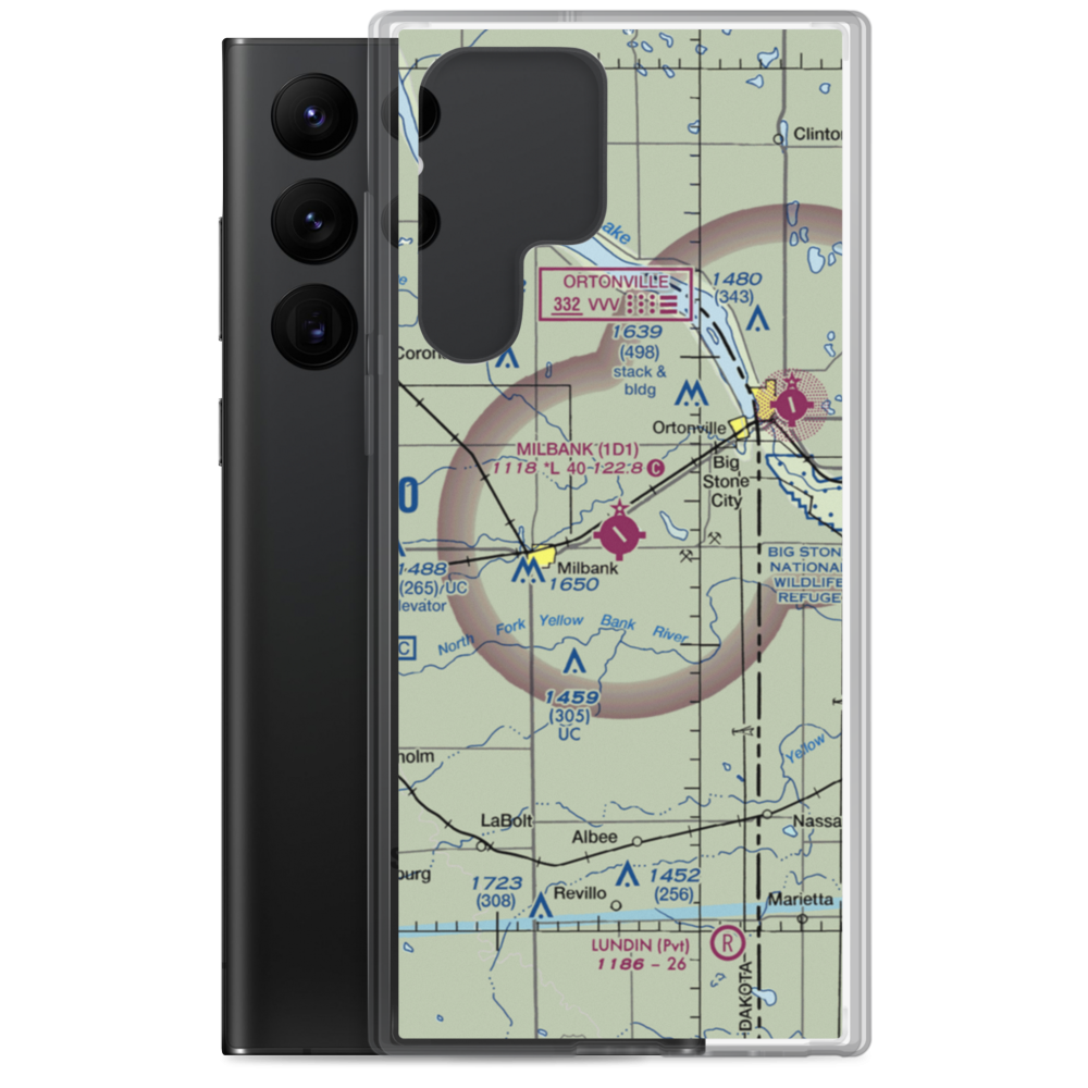Milbank Municipal Airport (1D1) VFR Sectional Samsung Case Samsung Galaxy S22 Ultra model shown