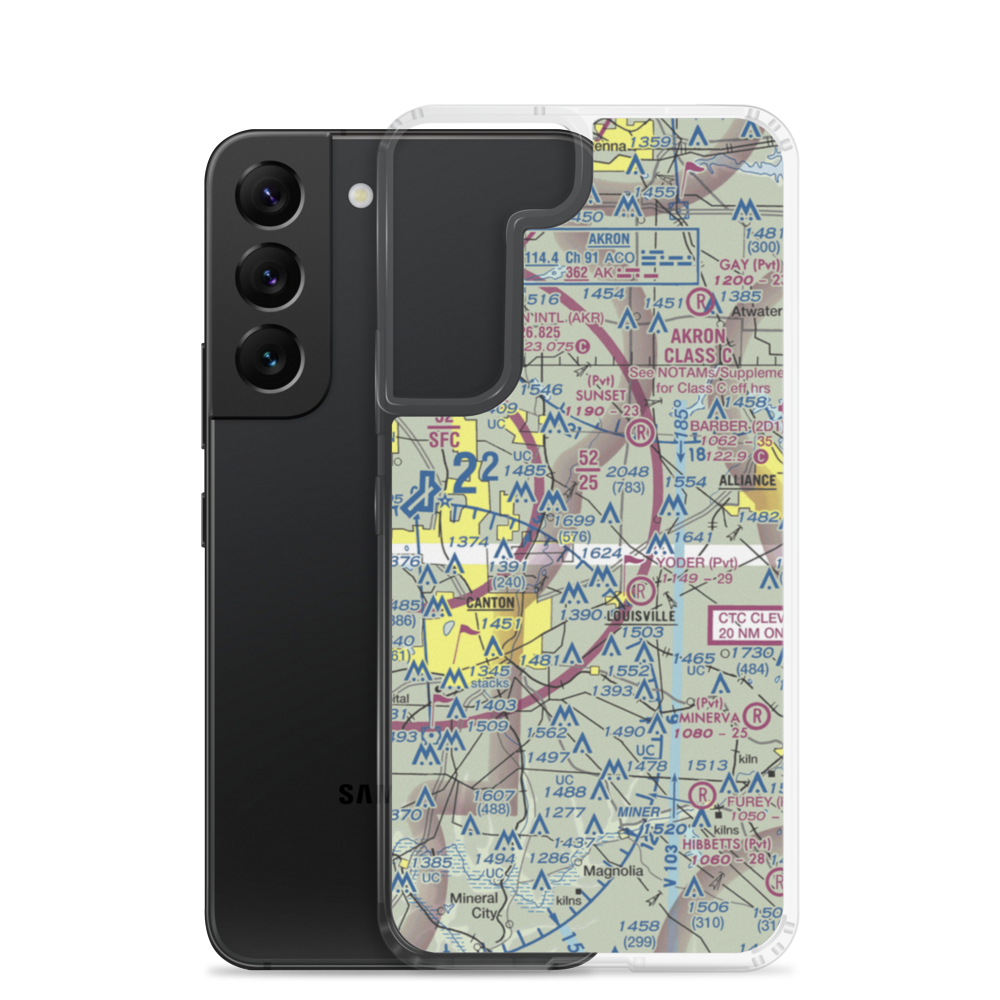 Milburn Airport (24OH) VFR Sectional Samsung Case Samsung Galaxy S22 model shown