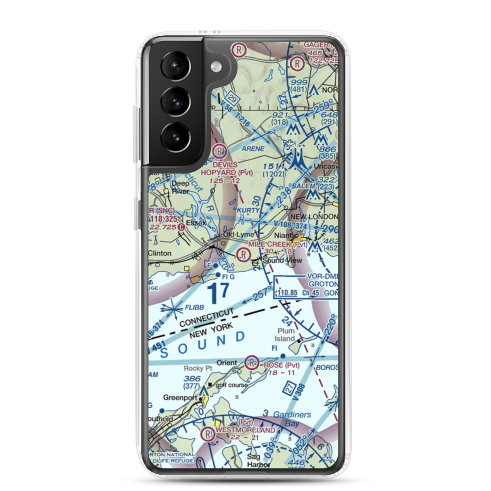 Mile Creek Airport (5CT7) VFR Sectional Samsung Case Samsung Galaxy S21 Plus model shown