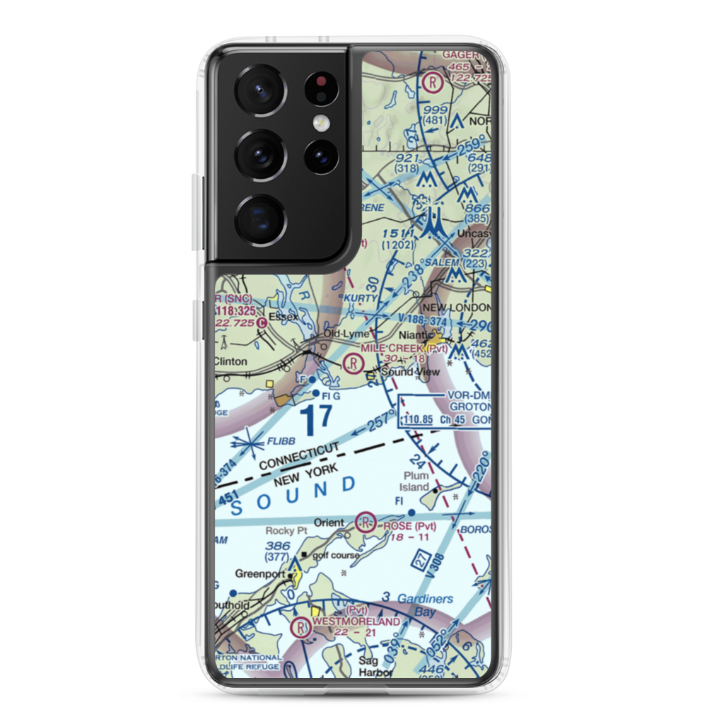 Mile Creek Airport (5CT7) VFR Sectional Samsung Case Samsung Galaxy S21 Ultra model shown