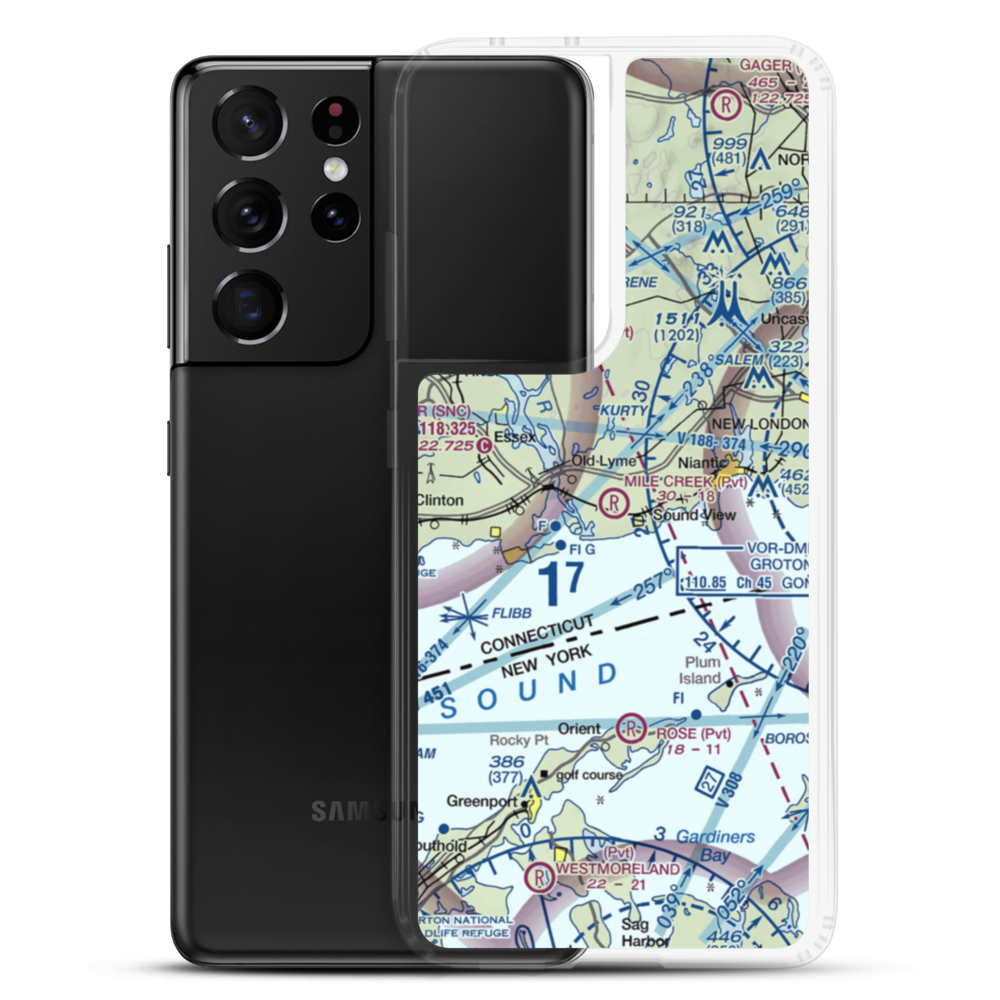 Mile Creek Airport (5CT7) VFR Sectional Samsung Case Samsung Galaxy S21 Ultra model shown