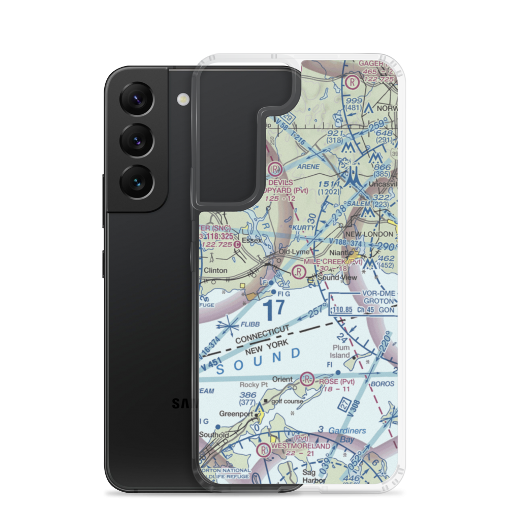 Mile Creek Airport (5CT7) VFR Sectional Samsung Case Samsung Galaxy S22 model shown