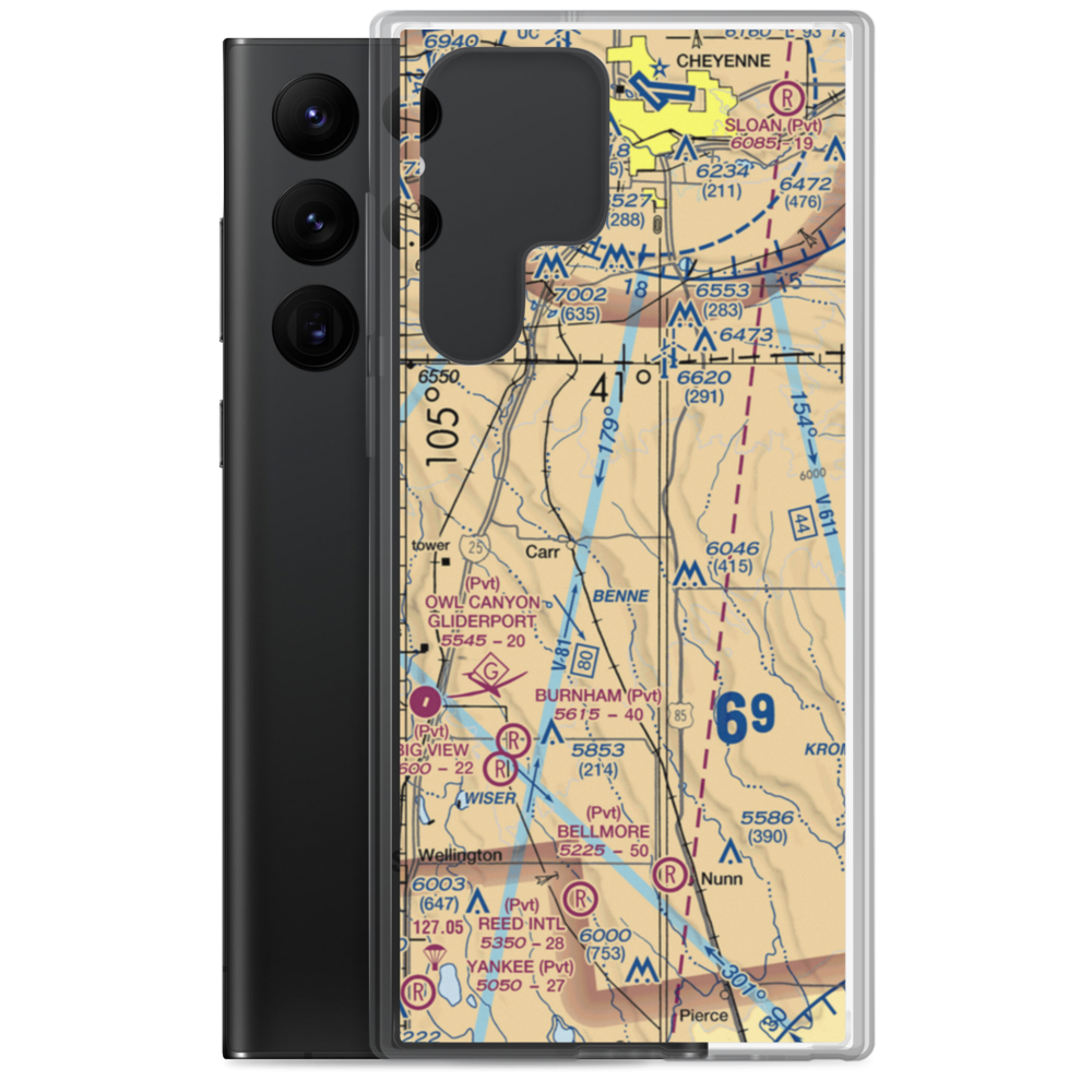 Mile Hi Airport (47CO) VFR Sectional Samsung Case Samsung Galaxy S22 Ultra model shown