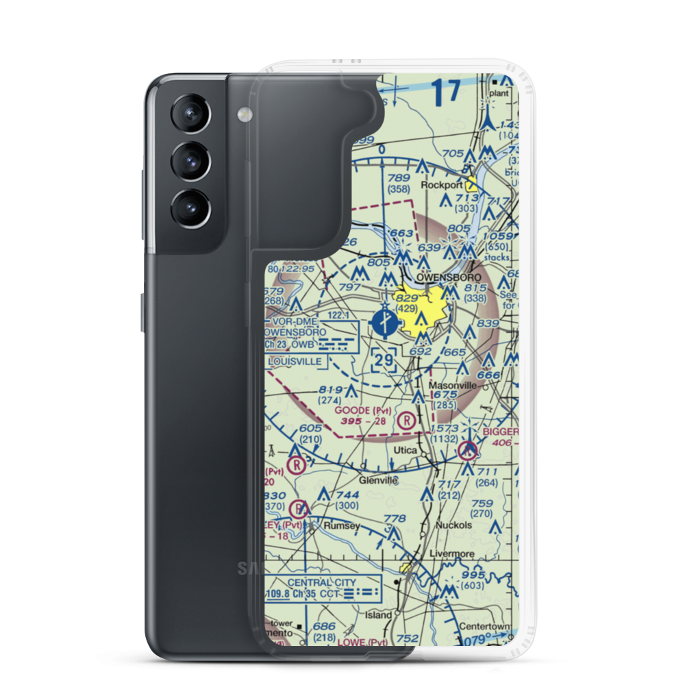 Miles Airport (13KY) VFR Sectional Samsung Case Samsung Galaxy S21 model shown