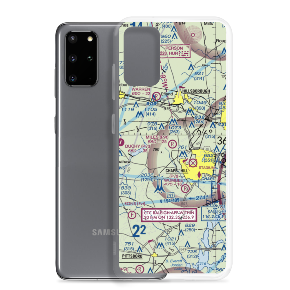 Miles Airport (NC34) VFR Sectional Samsung Case Samsung Galaxy S20 Plus model shown