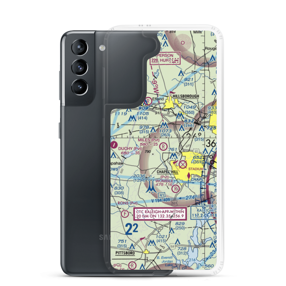 Miles Airport (NC34) VFR Sectional Samsung Case Samsung Galaxy S21 model shown