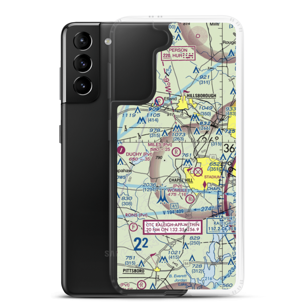 Miles Airport (NC34) VFR Sectional Samsung Case Samsung Galaxy S21 Plus model shown
