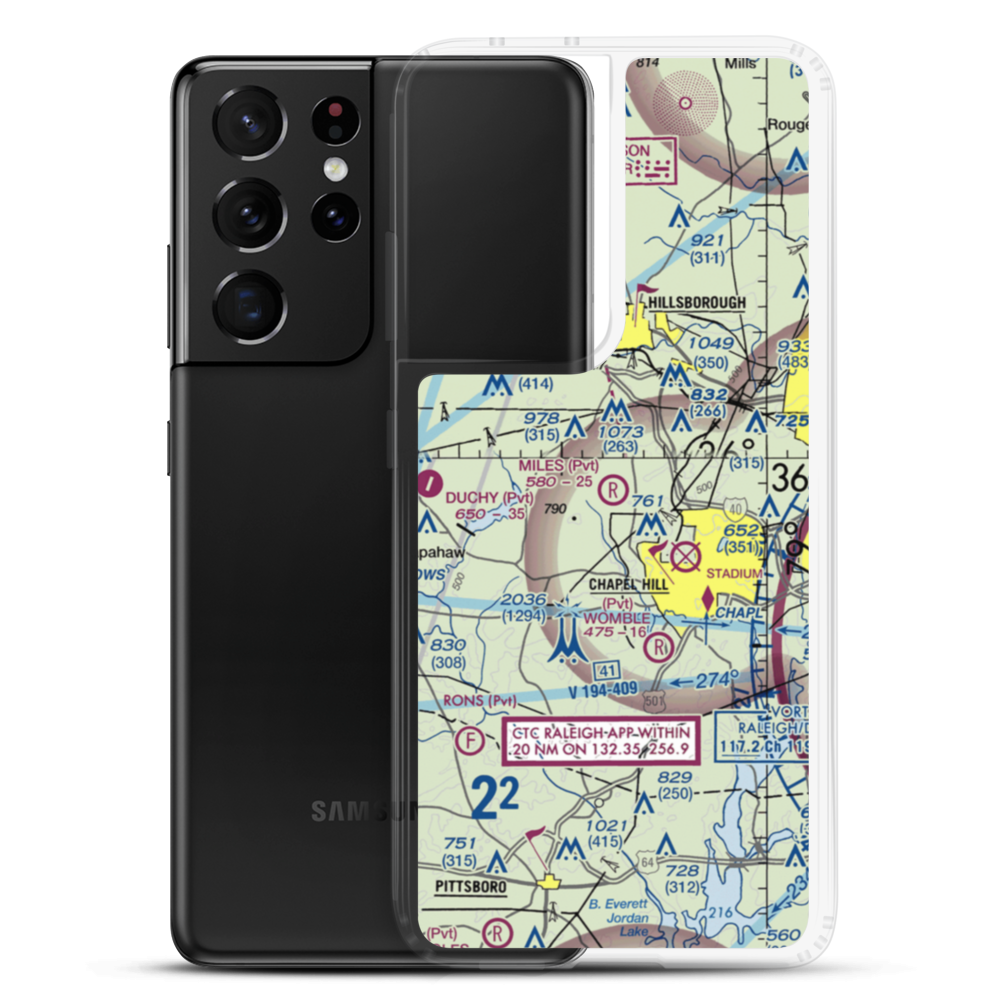Miles Airport (NC34) VFR Sectional Samsung Case Samsung Galaxy S21 Ultra model shown