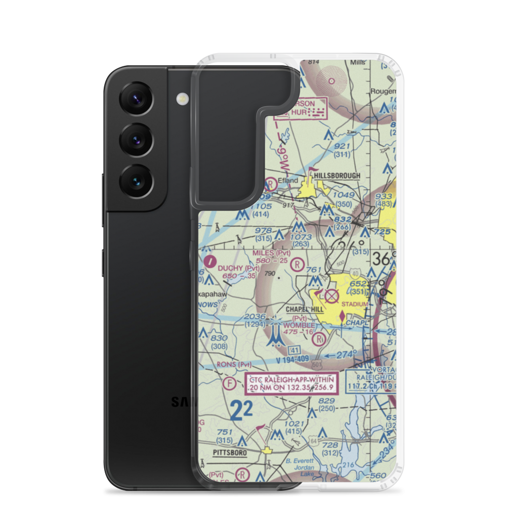Miles Airport (NC34) VFR Sectional Samsung Case Samsung Galaxy S22 model shown