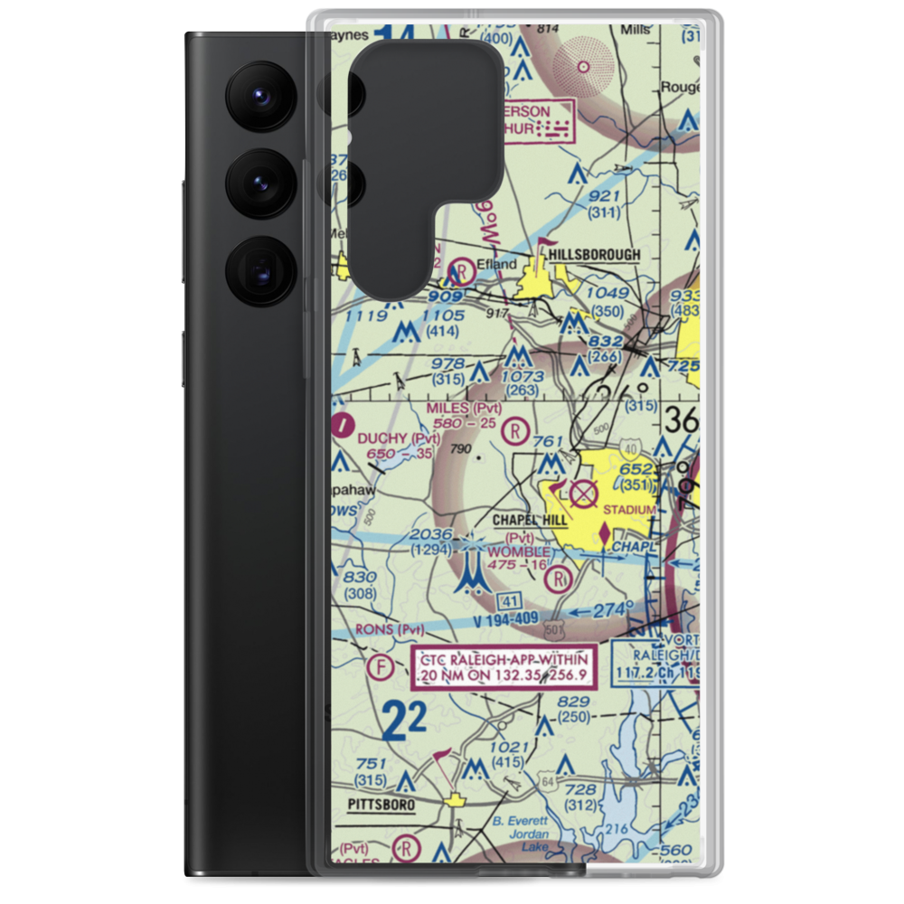 Miles Airport (NC34) VFR Sectional Samsung Case Samsung Galaxy S22 Ultra model shown