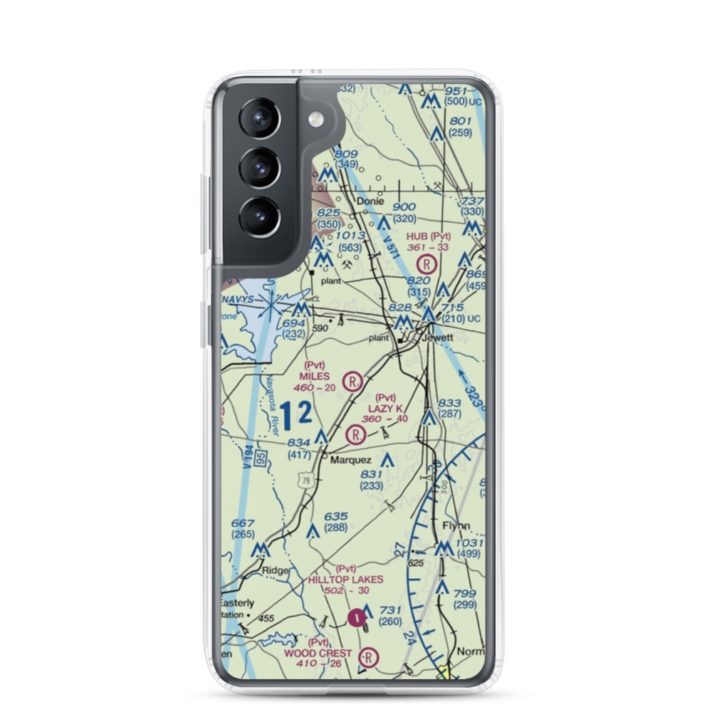 Miles Field (40TA) VFR Sectional Samsung Case Samsung Galaxy S21 model shown