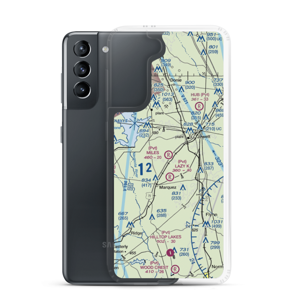 Miles Field (40TA) VFR Sectional Samsung Case Samsung Galaxy S21 model shown