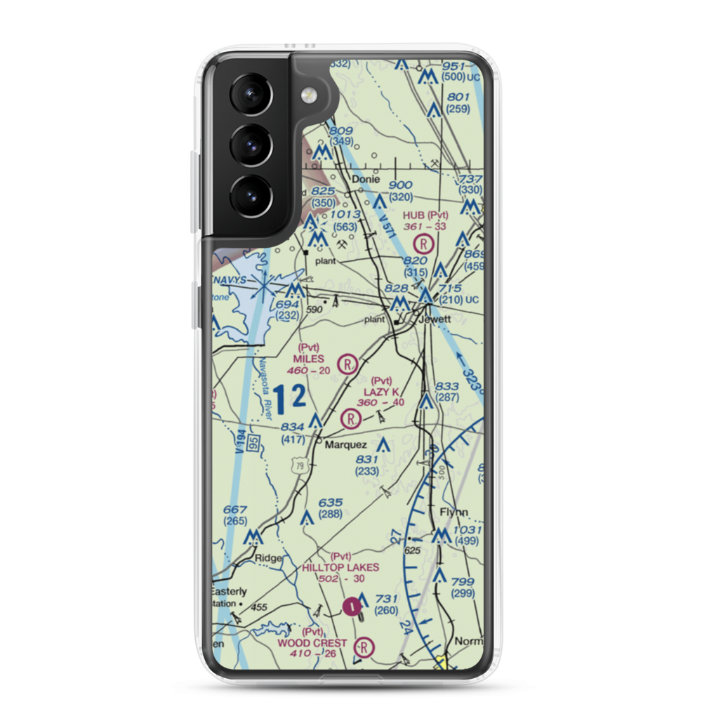 Miles Field (40TA) VFR Sectional Samsung Case Samsung Galaxy S21 Plus model shown