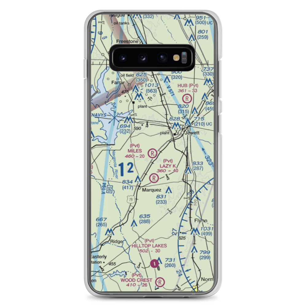 Miles Field (40TA) VFR Sectional Samsung Case Samsung Galaxy S10+ model shown
