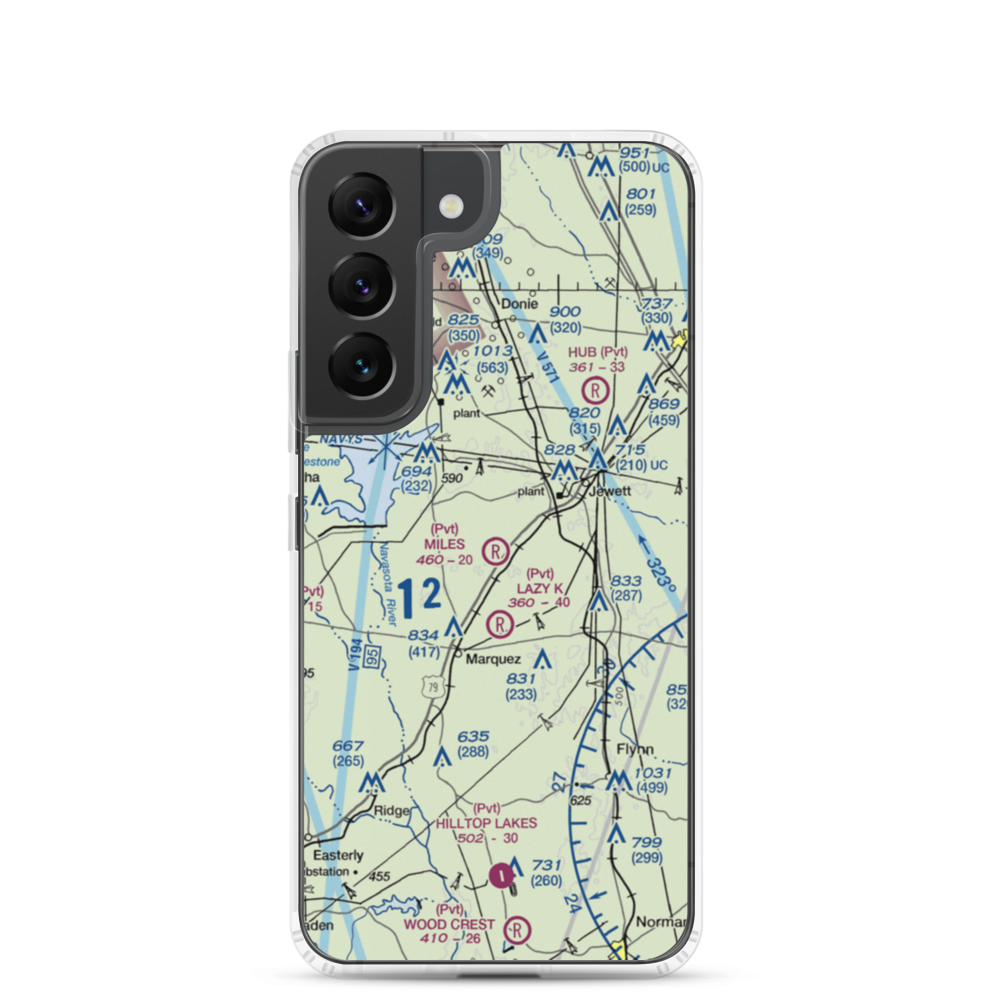 Miles Field (40TA) VFR Sectional Samsung Case Samsung Galaxy S22 model shown